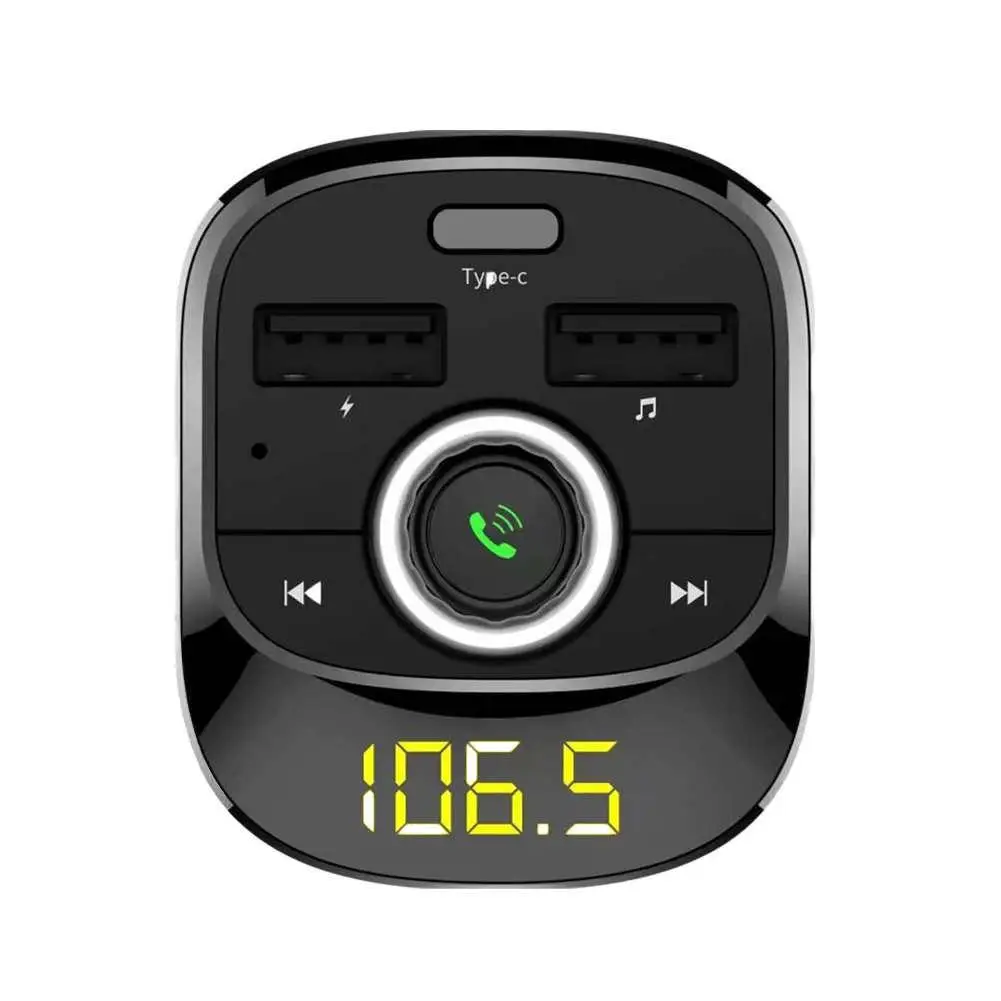 Автомобильный MP3-плеер Bluetooth fm-передатчик комплект Hands-Free 3.1A Dual USB зарядное устройство адаптер питания зарядное устройство type-c