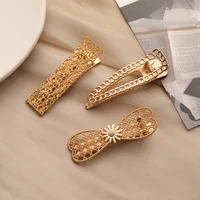 metal hairpin for female girls korean version texture medium alloy texture duckbill clip party wedding headdress gifts
