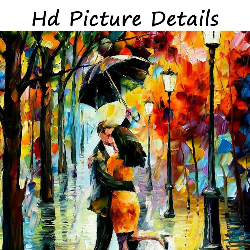 

Abstract Landscape Canvas Paintings Wall Art Posters And Prints Forest Street Rainy Couple Pictures for Living Rome Home Decor