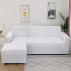 Эластичные Чехлы для угловых диванов, цвет серыйбелый, для гостиной, растягивающийся чехол для 1234-местного дивана, L-образной формы