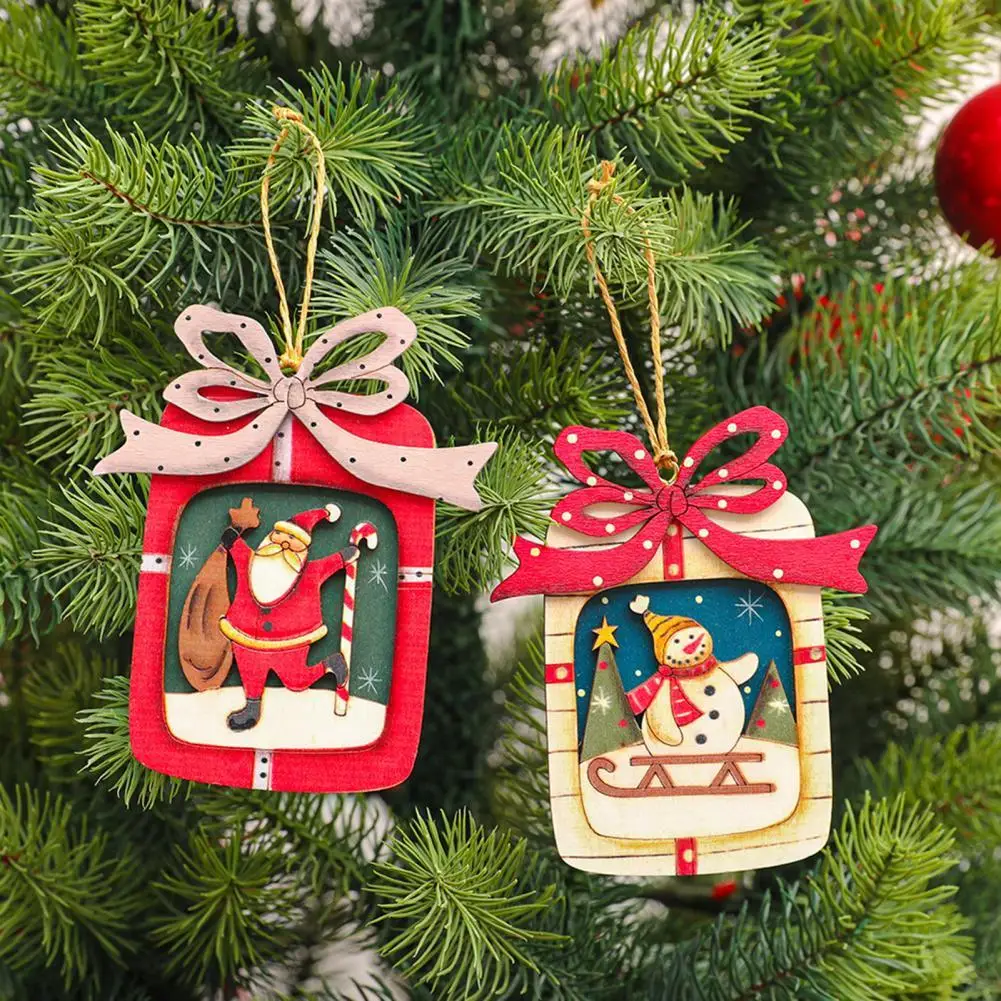 

Compact Sturdy Construction Festival Ornaments Round Corner Christmas Ornaments Bowknot Pattern Party Supplies