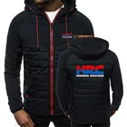 Новинка 2021, мужские зимние толстовки HRC Honda Racing, куртки, хлопковая водонепроницаемая верхняя одежда, повседневное теплое пальто, ветровка, утепленная одежда