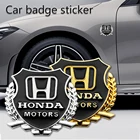 2 шт., металлические наклейки для стайлинга автомобилей, 3D наклейки, значок, наклейки для Honda Civic, Accord Fit, Crv, Hrv, Jazz City CR-Z, Element Insight MDX Pilot