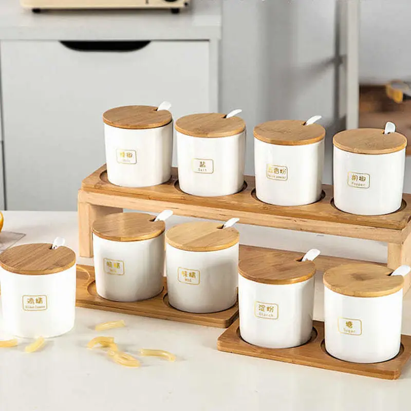 

Kitchen Condiment Jar 2 Three-piece Salt Shaker Pepper Seasoning Bottle MSG Sugar Bowl Condiment Combination Spice Container