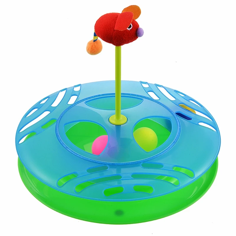 Милый 1 шт мяч и трек интерактивная игрушка для котенка интеллект диск кошка