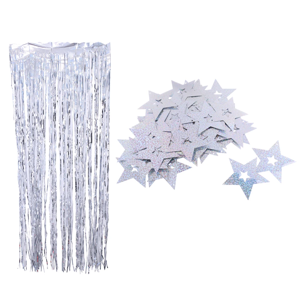 100 блестящие вырезы в виде звезд + воздушные шары форме миньонов праздничные