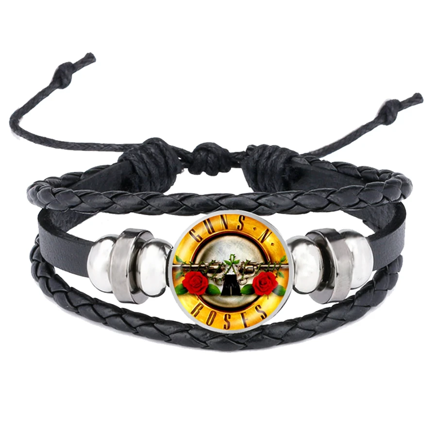 Модный браслет с пуговицами guns N Roses художественное изображение стеклянный купол