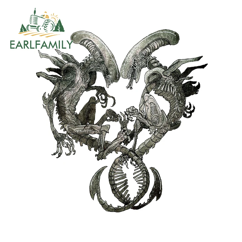 EARLFAMILY, постер для инопланетянина 13 см x 12 см, автомобильные наклейки, виниловая автомобильная пленка, водонепроницаемый, устойчивый к царапинам чемодан, бампер, наклейка на стену