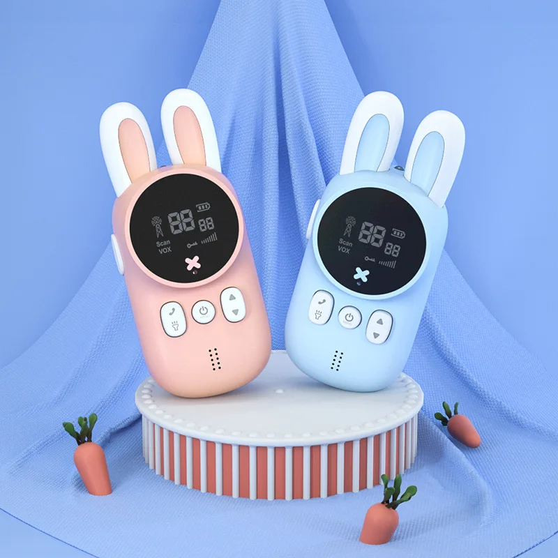 2PCS Kids Walkie Talkie Mini Toys Handheld Transceiver 3KM Range Radio Lanyard Interphone Birthday Gift Toys For Boys Girls enlarge