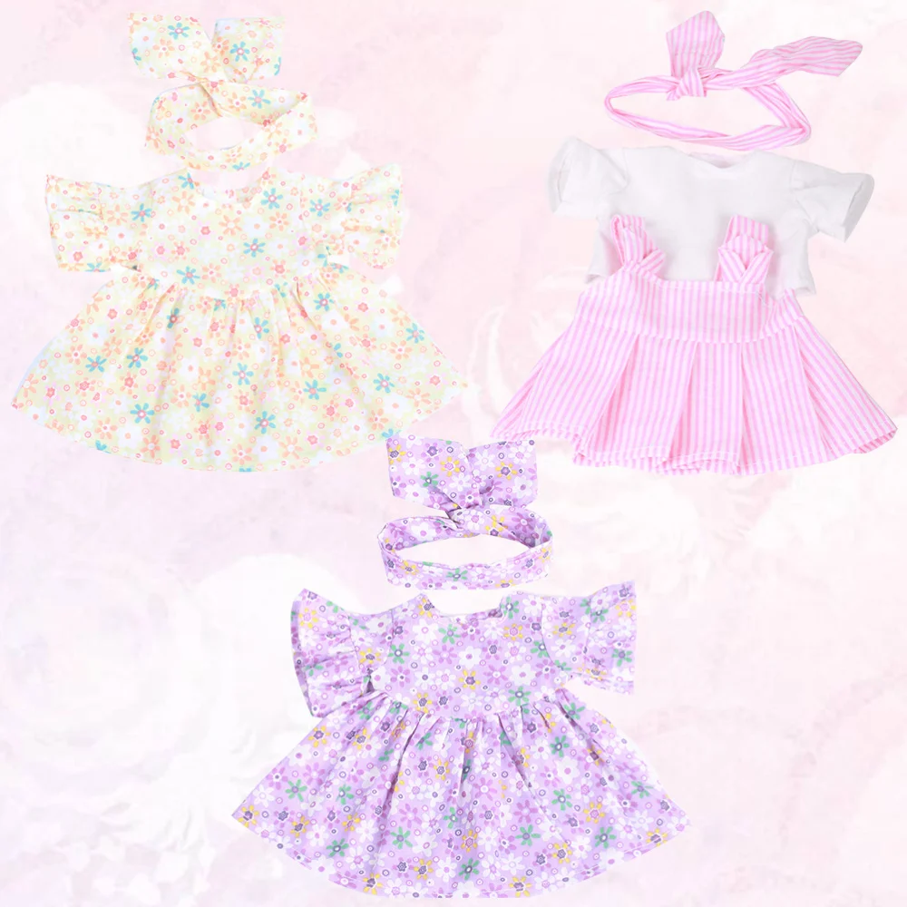 

3pcs 30cm Exquisite Doll Clothes Simulation Doll Clothes Funny Dressing Game Clothes for Children Girls (Purple, Pink, Yellow Ea