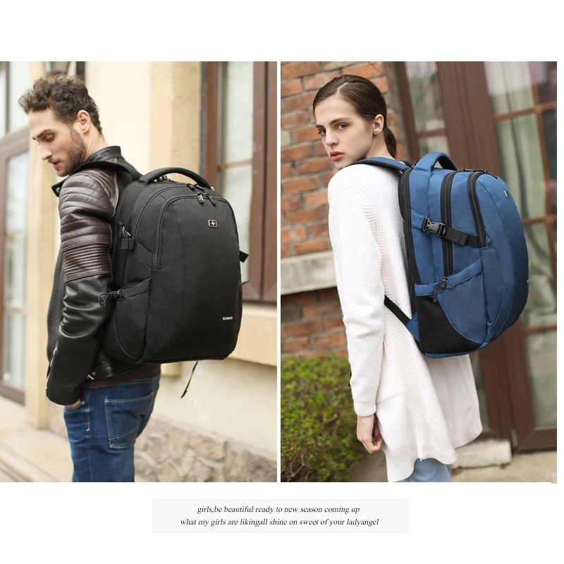 Мужской рюкзак черный водонепроницаемый для ноутбука модная спортивная