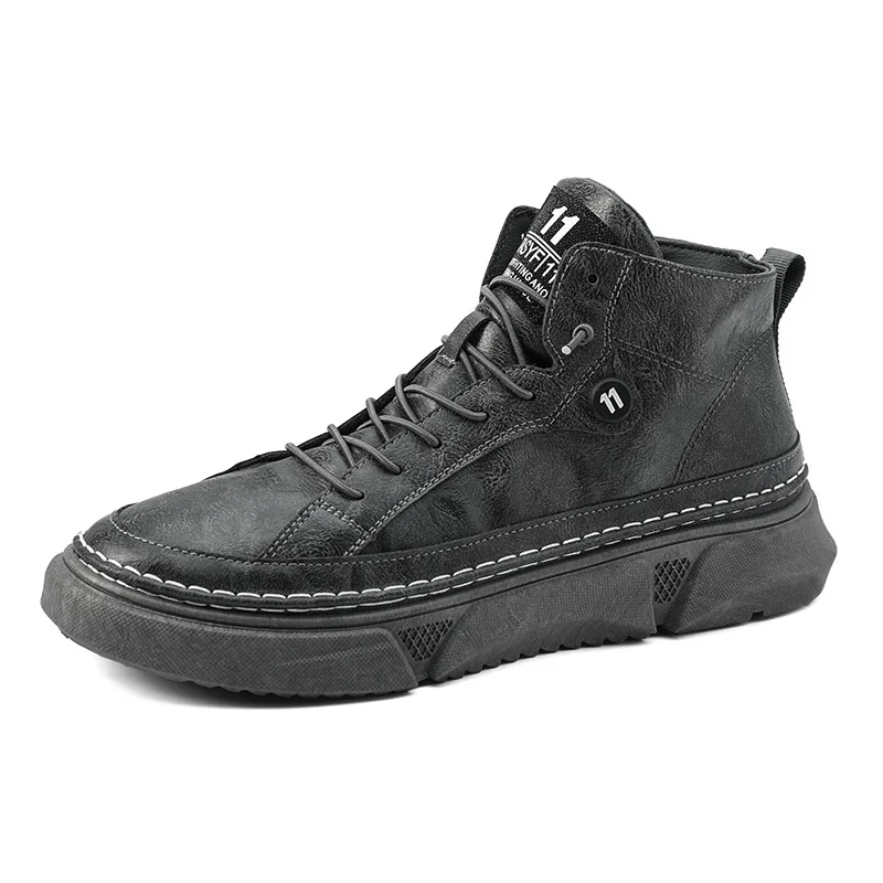 

2021 Spring Autumn New Street Style Martin Boots for Man Round Toe Low Heel Lace-up Shallow Casual Shoes Comfortable Fashionable