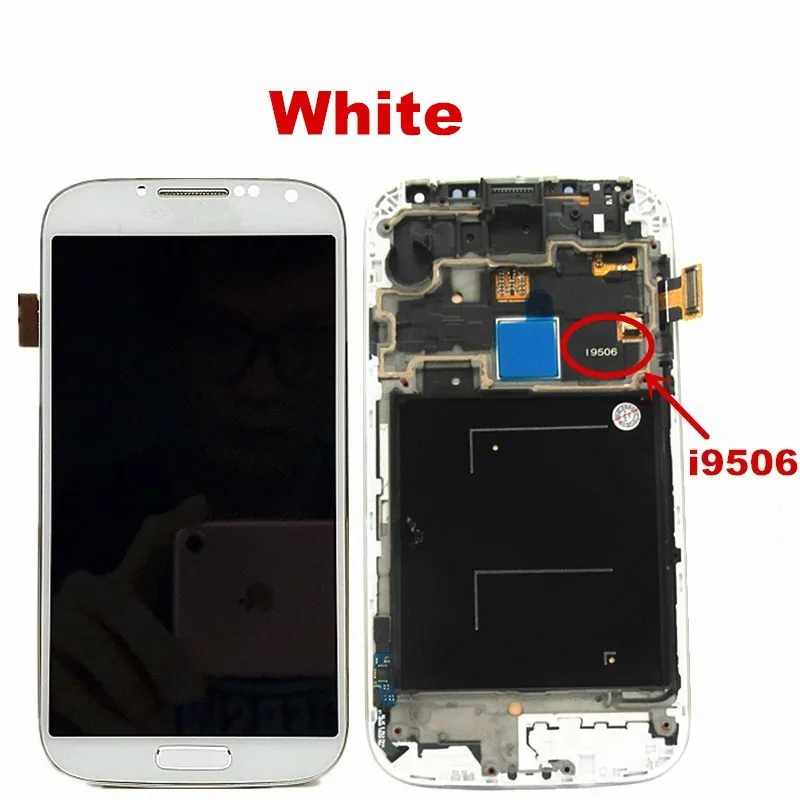 i9506 White .... Высокое Качество 5," lcd для SAMSUNG Galaxy S4 lcd дисплей с рамкой i9500 i9505 i9506 кодирующий преобразователь сенсорного экрана в сборе Замена - Цвет: i9506 White ....