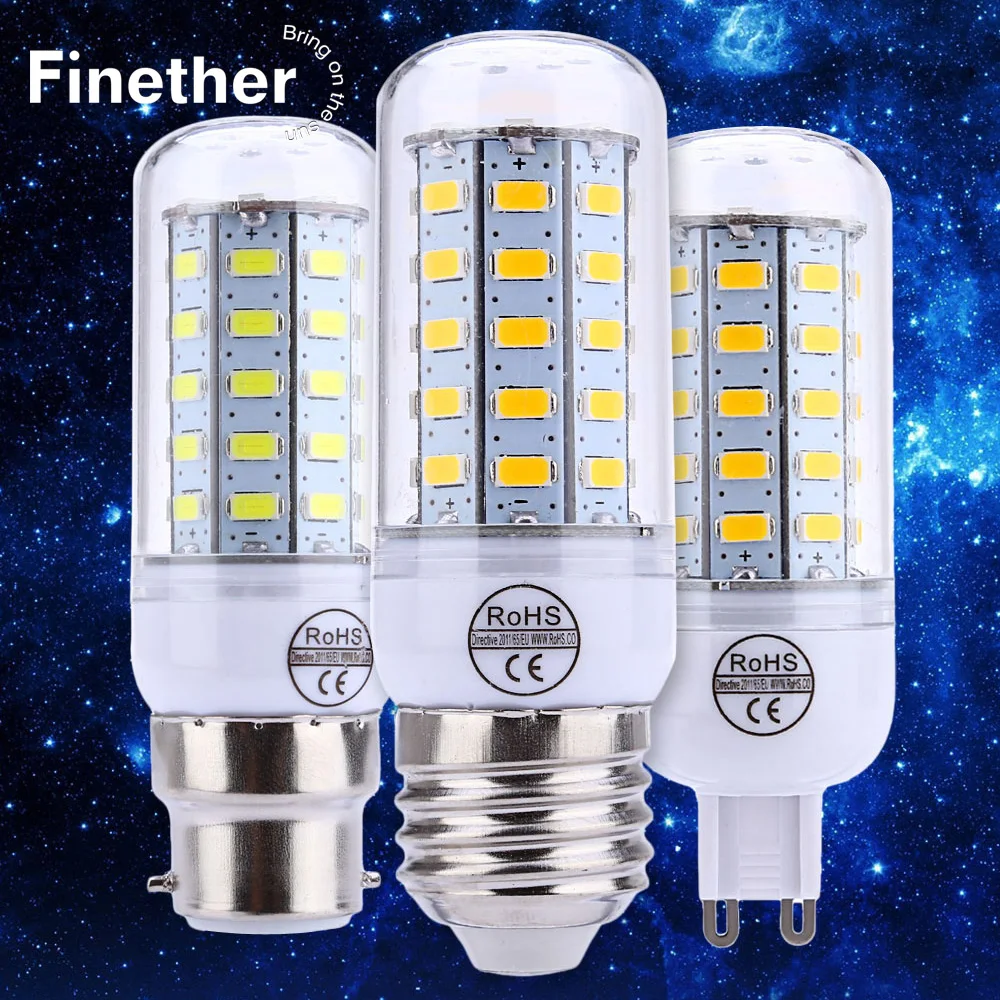 AC 220V E27/E14/G9/GU10/B22 4 5 W 400 450LM SMD 5730 Светодиодная лампа с 48 светодиодами