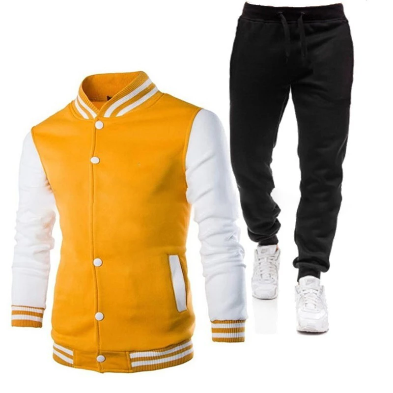 Мужская бейсбольная куртка и брюки комплект из 2-х предметов повседневная