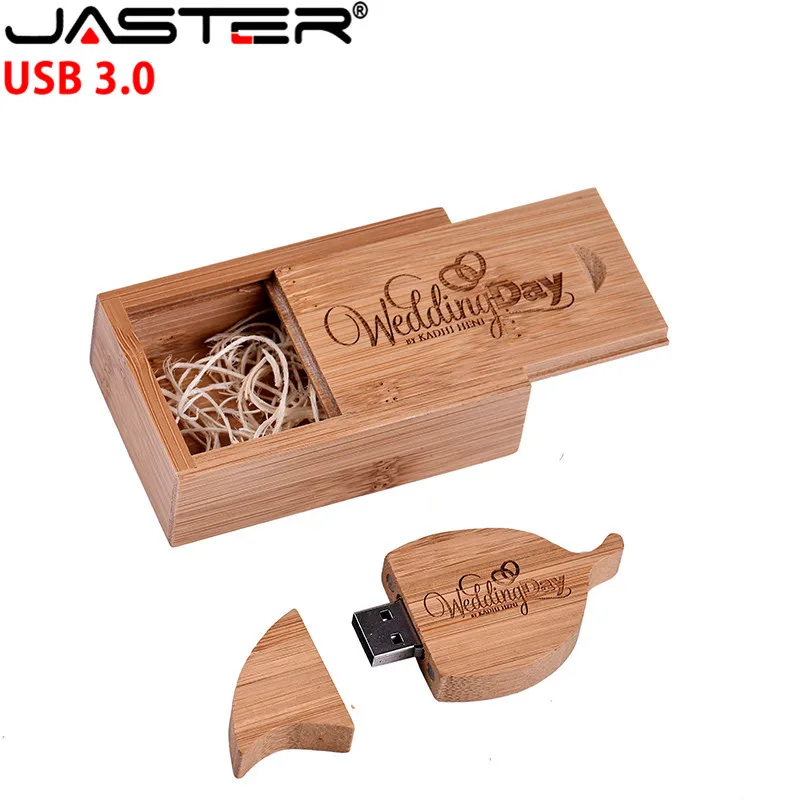 JASTER usb 3 0 флеш накопитель деревянный лист + коробка карта памяти Флеш 4 ГБ 16 32 64 128