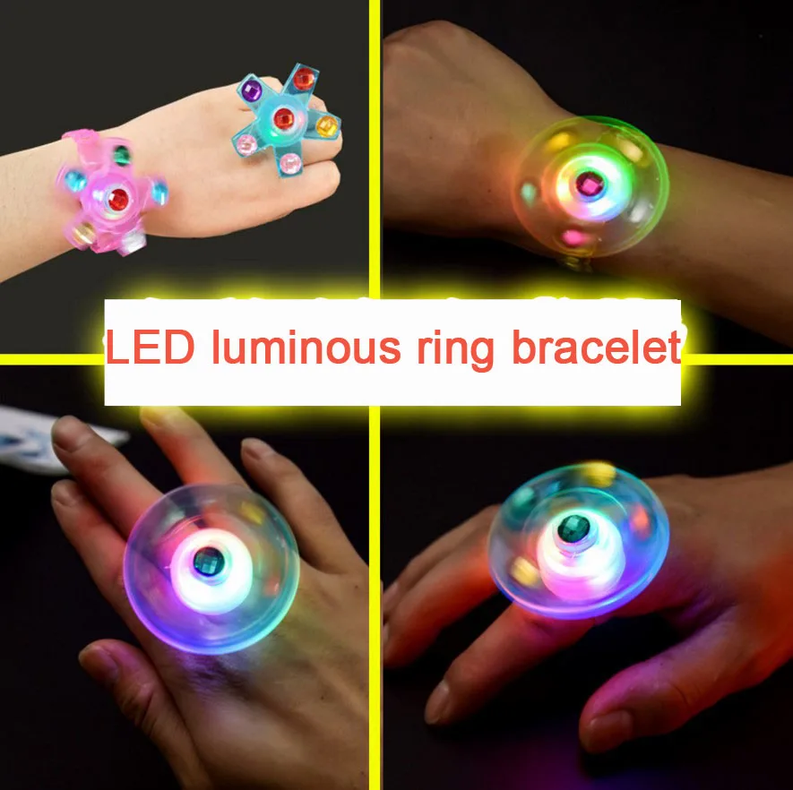 

Night market luminous small toys new finger tip gyro spiral new year children's ring bracelet