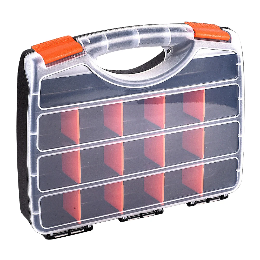

1pcs 15 grids Portable parts box metal screw storage box hardware parts screwdriver repair vehicle hand tool Box Storage