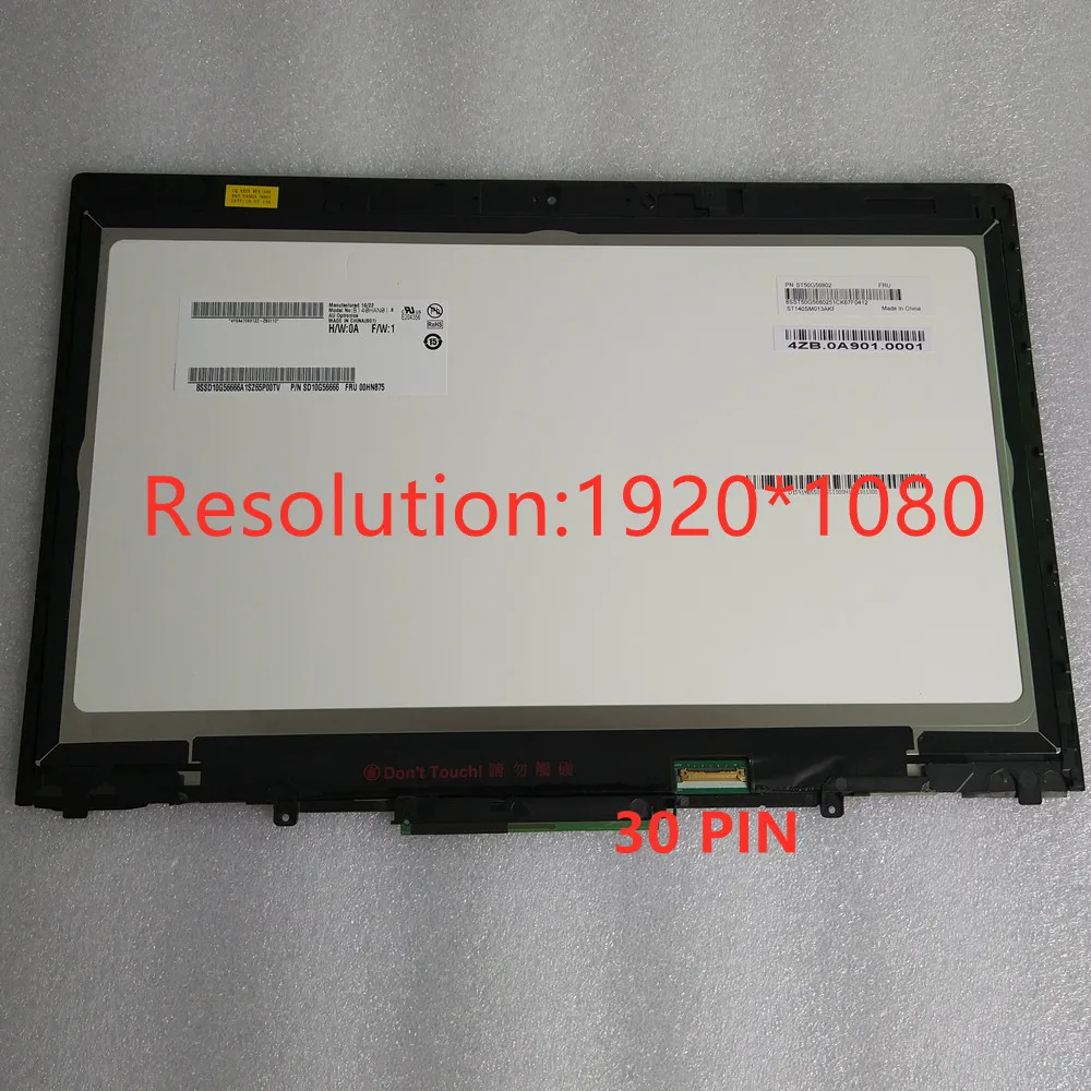 14 inch fhd wqhd lcd display touch screen digitizer assembly for lenovo thinkpad x1 yoga 1st gen free global shipping