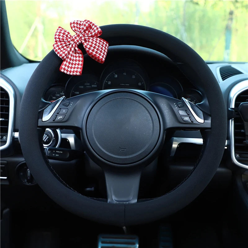 

Новинка, милый мультяшный дизайн, удобный высококачественный плюшевый бант, украшение для автомобильного стайлинга, чехол на руль для дево...