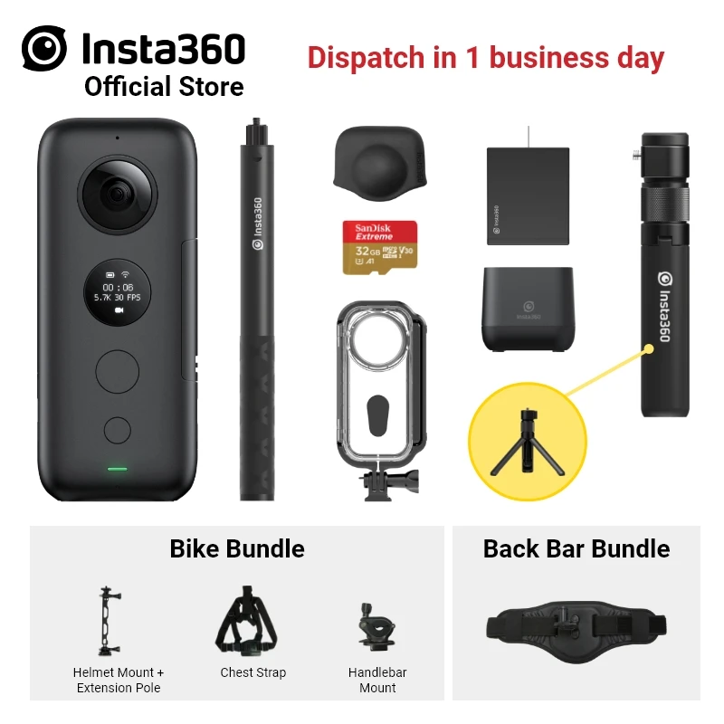 Insta360 ONE X Спортивная Экшн камера 5 7 K видео VR 360 панорамная для iPhone и Android Insta