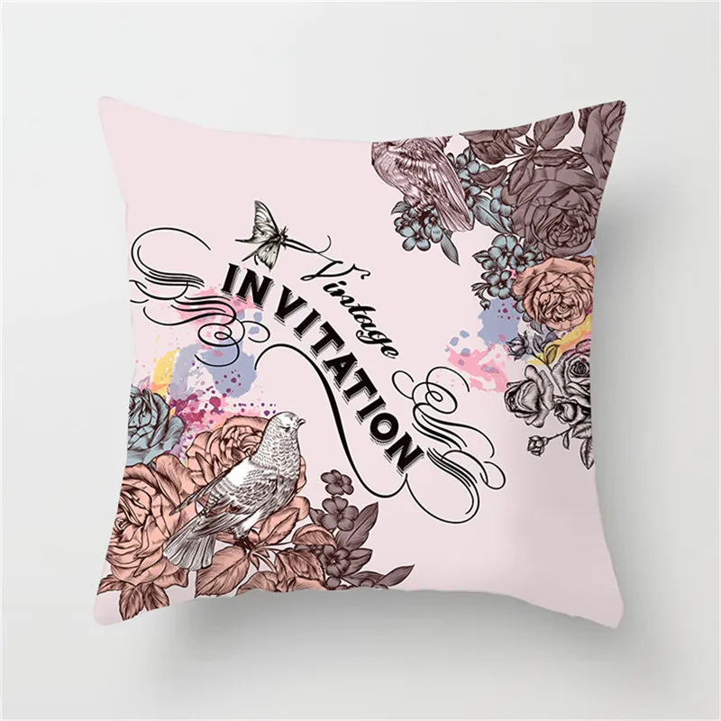 Fuwatacchi натуральный живописный чехол для подушки с фламинго мягкая декоративная