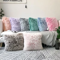 plush cushion cover both sides solid pillowcase 45x45 home winter decor for sofa bed christmas gift living room warm accessories