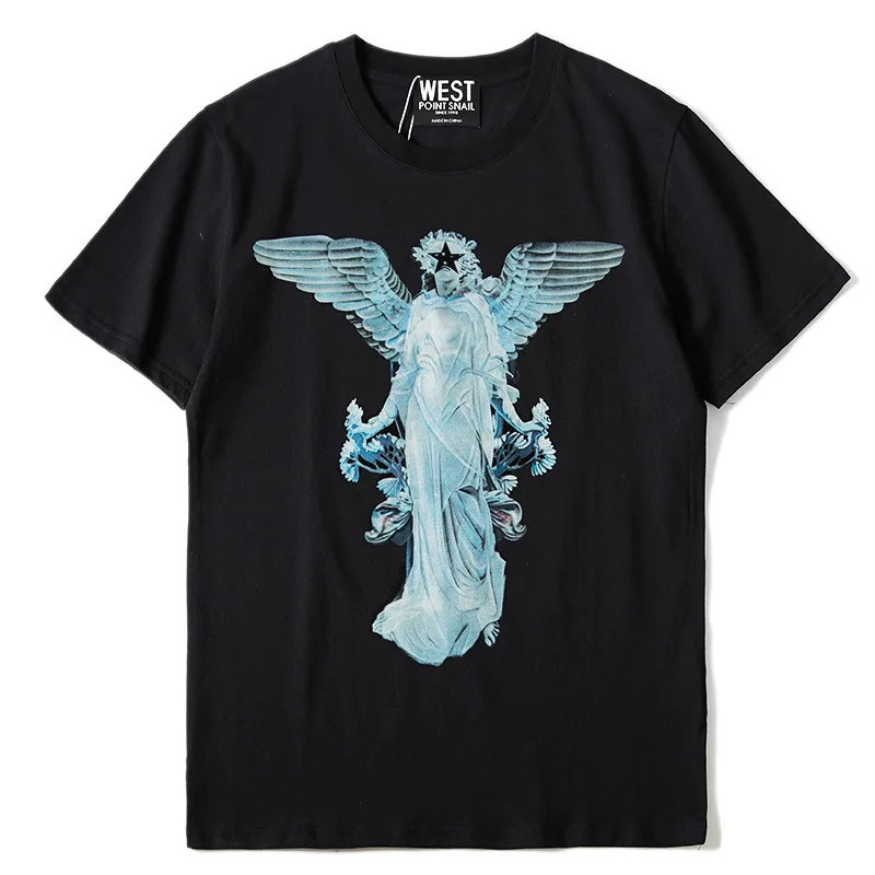 

High New 2020 parkour Fashion Star Angel Wing T Shirts T-Shirt Hip Hop Skateboard Street Cotton T-Shirts Tee Top kenye #F74