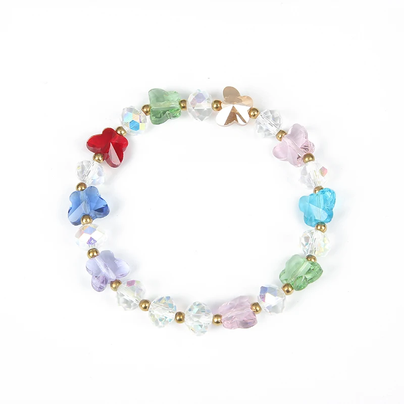Модные трендовые Красочные AB бабочки хрустальные бисерные браслеты для женщин