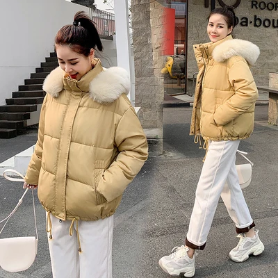 

New 2019 winter down jacket for girls instagram super popular loose bread cotton jacket jacket, cotton coat for girls