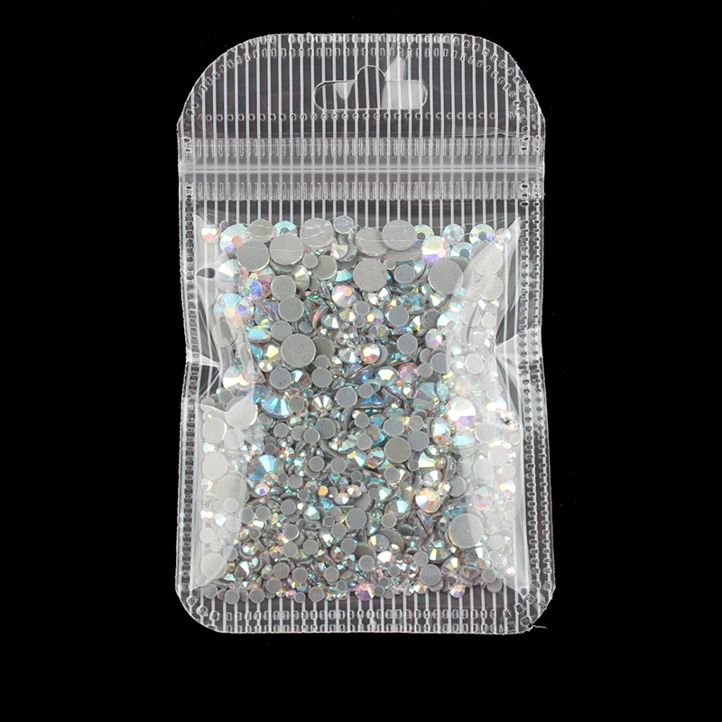 Crystal blue AB Смешанный размер горный хрусталь 1200 шт./пакет исправление горный хрусталь для DIY вакуумные пакеты для одежды обувь сумка Украшение - Цвет: Crystal blue AB