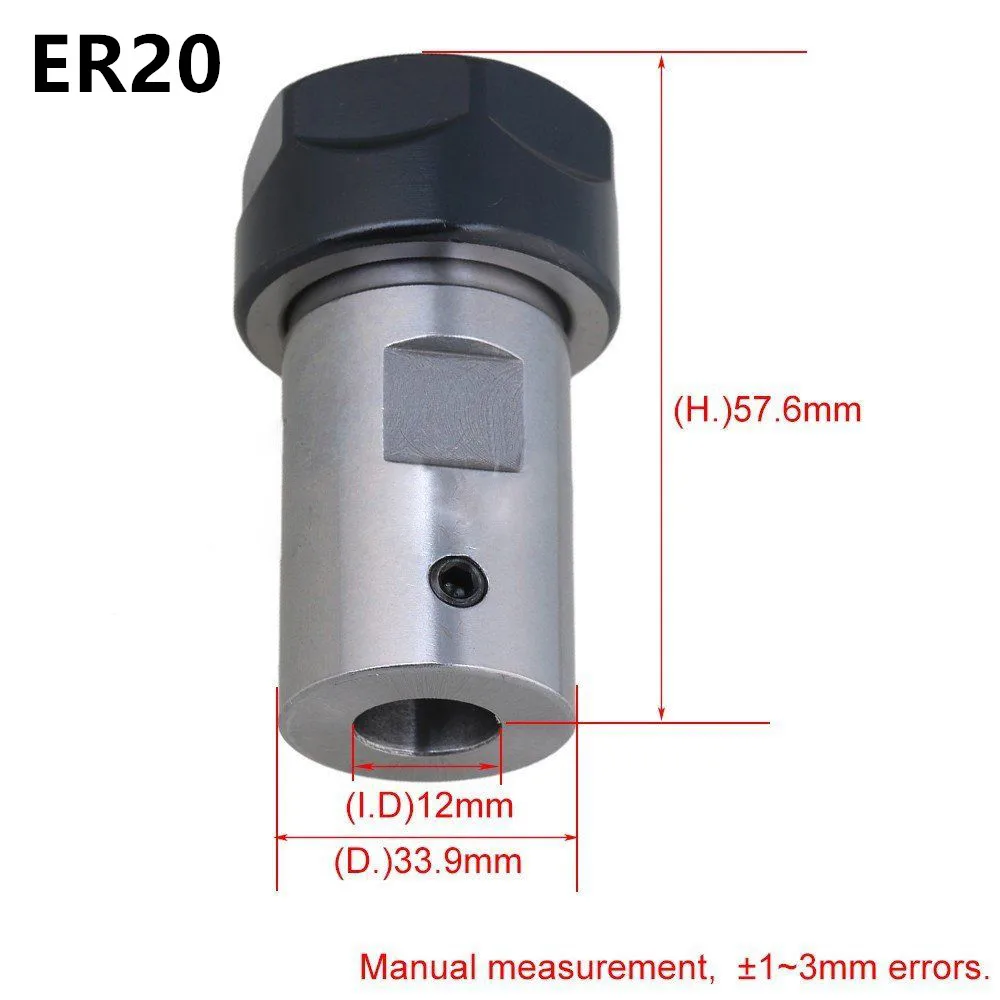 Type A ER20 12mm Extension Rod Motor Shaft Chuck Tool Holder For CNC Milling Drill Clip Replacement For Any Straight Shank Tools