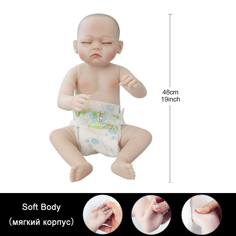 UCanaan 20 дюймов Reborn baby girl куклы реалистичные полный тела Силиконовые Реалистичные Новорожденные куклы ручной работы для малышей игрушки