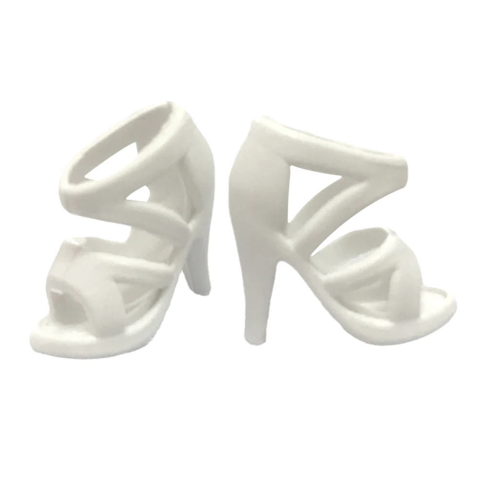 NK 100 пара белых кукол обувь милые каблуки модные сандалии для куклы Барби аксессуары Высокое качество