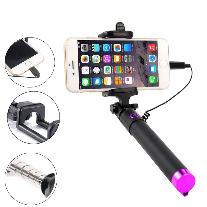 

Selfie Stick For iPhone 12 11 Pro Max 12Mini SE 2020 XS XR X 8 7 Plus Palo Selfie Photo Stick Wired Handy Selfiestick Selfi Stik