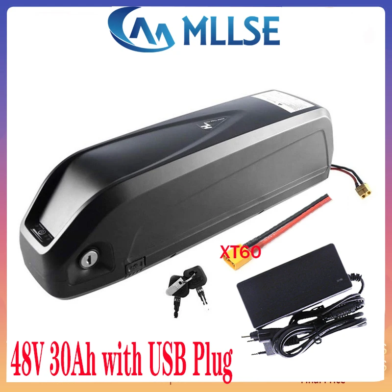 48V батарея 52V ebike Hailong 20 30 17Ah BMS 1000W перезаряжаемая литиевая USB для электрического