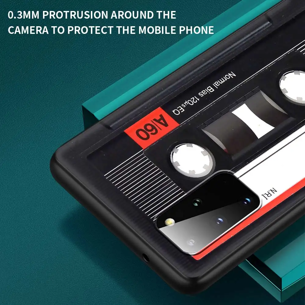 

Cassette Audio Classical Old Case For Samsung Galaxy S21 S20 FE S10 S9 Plus Note 20 Ultra 9 8 10 Lite Capa Black Shell Cover