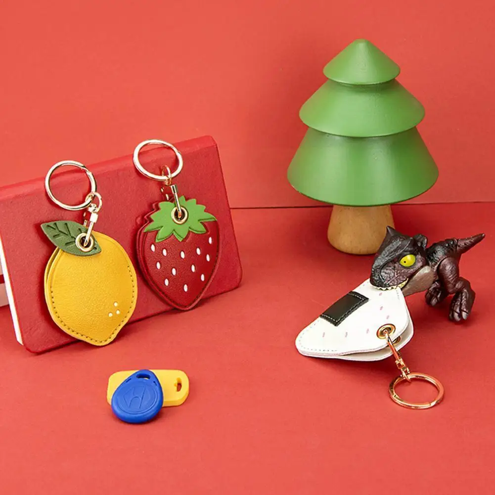 

For Airtags Cover Cartoon Cute Leather Anti-lost Protective Keychain Locator Tracker For Airtag T6q2