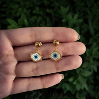 fairywoo delica miyuki beaded earrings cheap evil eye drop earring tiny jewelry for women luxury gifts fashion gold jewelry