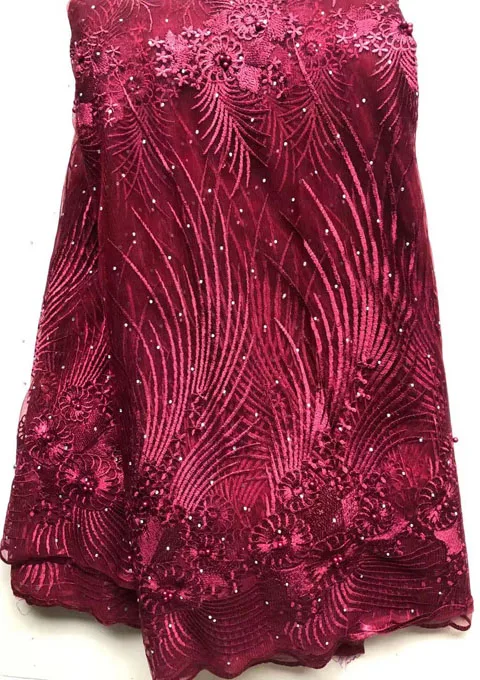 Жженые оранжевые камни кружевные ткани высокого качества африканский кружевной