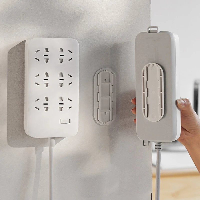 

Creative New Wall-Mounted Sticker Punch-free Plug Fixer Home Self-Adhesive Socket Fixer Seamless Power Strip Cable Wire Holder