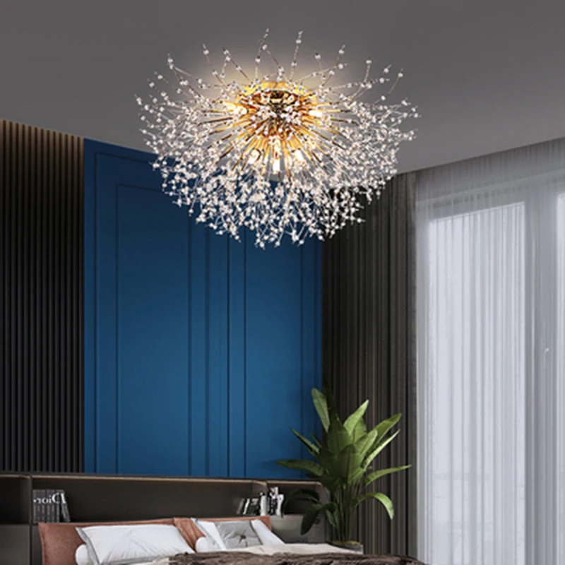 

2021 Firework Pendant Lamp Chandelier LED G9 Ceiling Light With Crystal Branches for Bedroom / Dinning Room 110V/220V