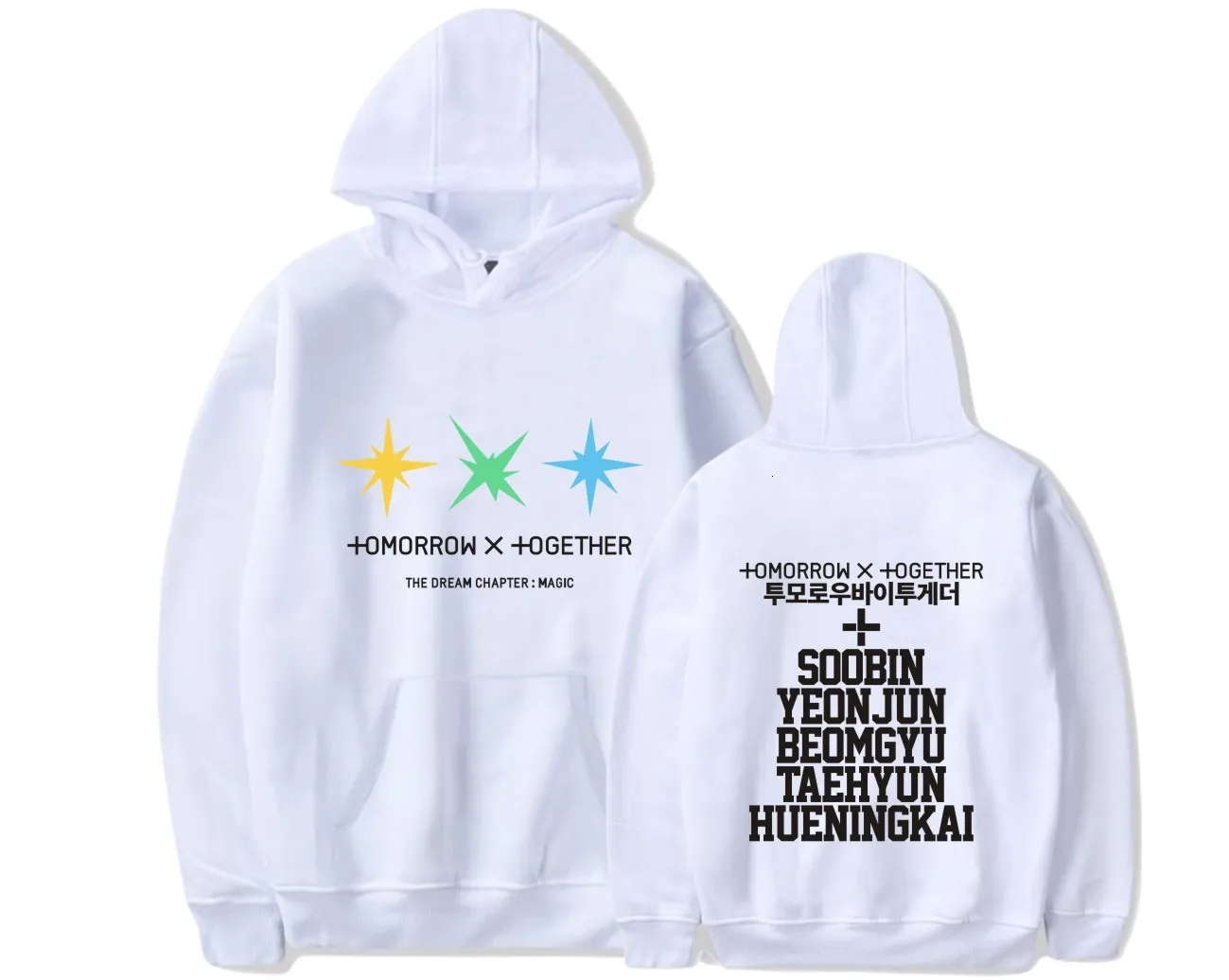 KPOP TXT толстовки с капюшоном Повседневное более Размеры d Толстовка размера плюс 4XL