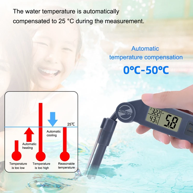 PH 010 Портативный ЖК цифровой измеритель гигрометр Измеритель кислотности