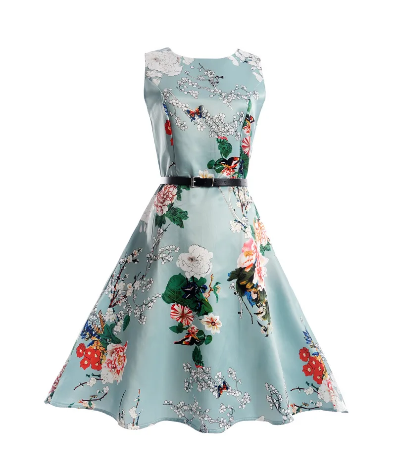 Детская одежда Повседневное платье без рукавов с цветочным принтом Одинаковая