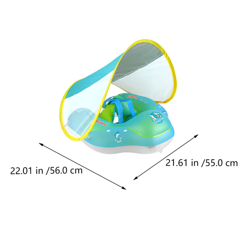 

1pc Cartoon Summer Beach Swim Ring Outdoor Swimming Pool with Sunshield