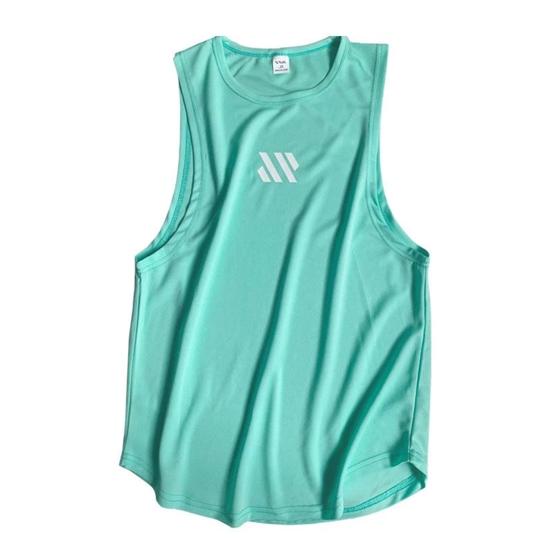 

2021 Mens fitness gyms Tank top men Fitness sleeveless shirt Male mesh breathable Sports vest Undershirt Gyms Running vest men