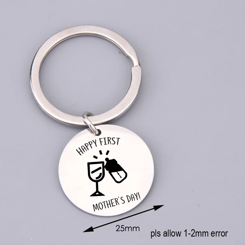 Подарок на день матери брелок с гравировкой счастливый первый красные бокалы для