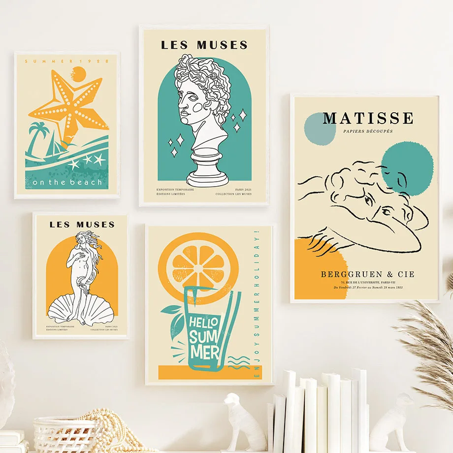 

Abstract Wall Art Canvas Painting Matisse Les Muses Juice Beach Nordic Posters and Prints Pictures for Living Room Decoration