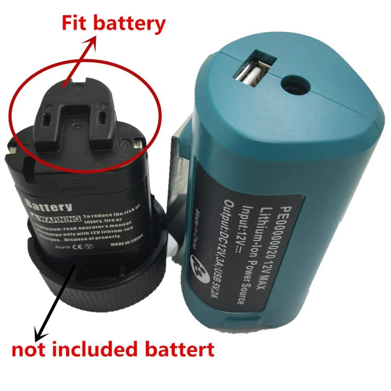 Usb Power Source for Makita Pe00000020 Heated Jackets Charger Adapter Converter 10.8V/12V Lithium-Ion Bl1013 Bl1014 |